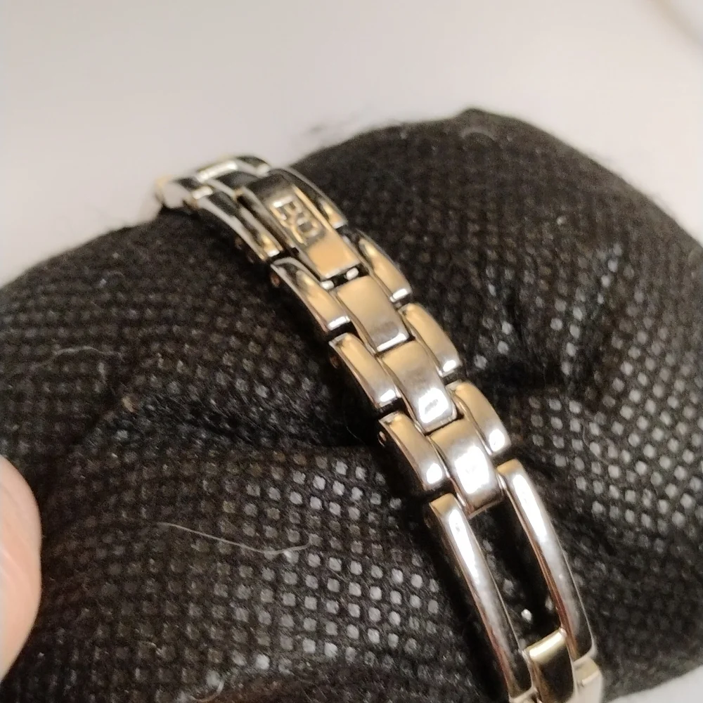 Vintage ESQ Swiss Made By Movado‎ Stainless Steel Black Dial Tank Watch